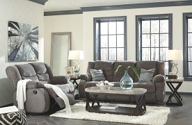 Ashley Furniture Tulen Gray Reclining Sofa and Reclining Loveseat